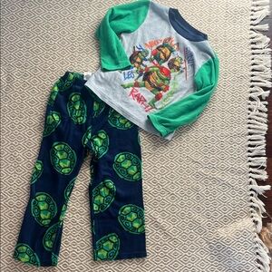 Kids Ninja Turtle Pajama Set - Green and Blue